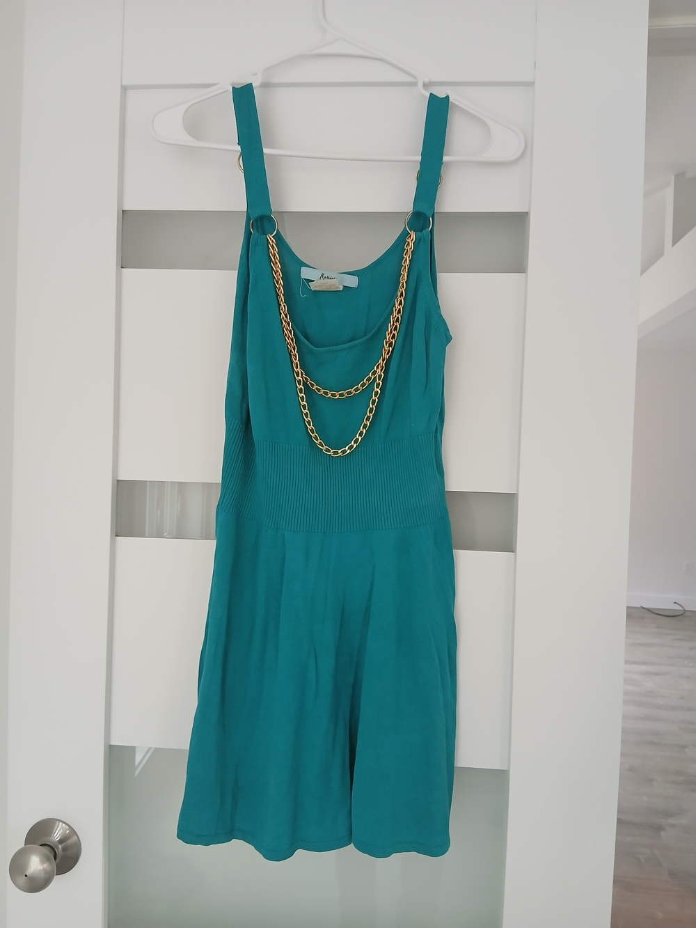 Marciano Teal Chain-Accent Sleeveless Top